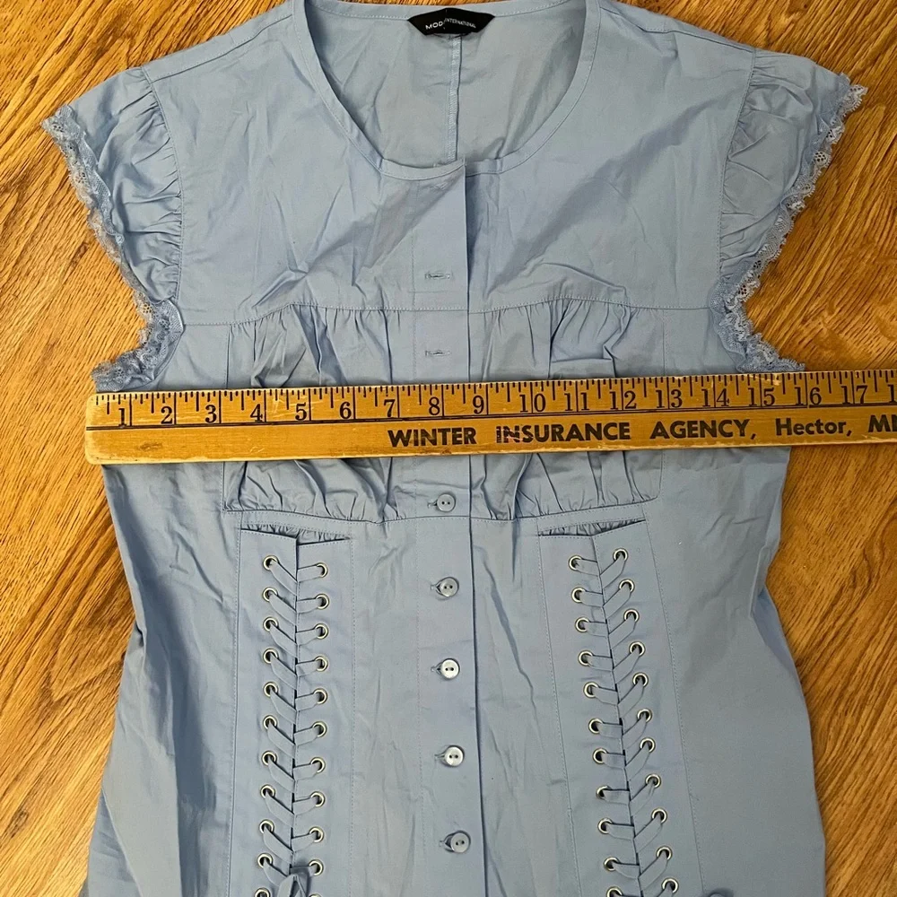 Moda International Sleeveless Sky Blue Top - Picture 8 of 10